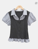 Apue Layered Short Sleeve Blouse