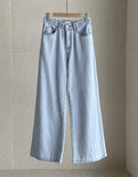 Antho summer cotton wide banding denim pants