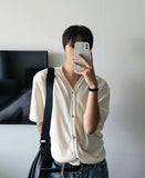 Linen short sleeve cardigan