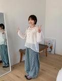 Tsuminko Stripe Balloon Denim Cargo Pants