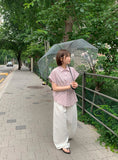 Ilan Summer Check Roll-up Short Sleeve Shirt