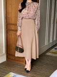 Ser Leopard Chiffon Shirring Blouse