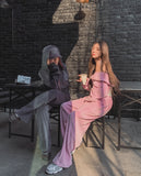 Wrinkle Velour Two Way Crop Hood Zip-Up