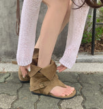 Buckle Two-Way Middle Suede Flip-Flops Boots