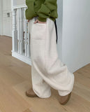 Burntos Wool Banding Wide Brushed Pants