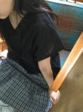Loerin Shirred Cap Sleeve Blouse