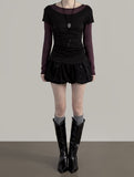 Dual Layered Color Matching Boat Neck Tee