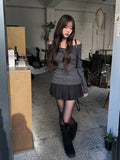 Elda Wool Belt Pleated Mini Skirt