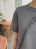 Elg Summer Frill Stripe Short Sleeve Tee