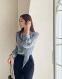 Rockle draped scarf blouse