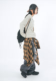 Waffle slab round-neck long sleeve
