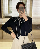 Coco Color Matching Line Tie Knit