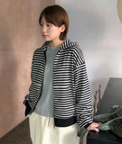 Mobet Stripe Two-Way Hood Zip-Up