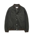 Pigment Washing Patch Leather Jacket