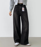 Bonding Brushed Wide Fit Banding Denim Pants