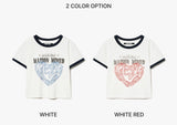 (W) DOODLE HEART RINGER HALF T