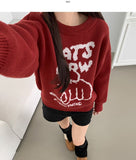 High Quality Cat Embroidery Thick Shibori Long Sleeve Knit