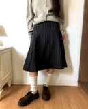 Mirn Striped Unbalance Midi Skirt