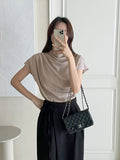Blooming Half Drape Span T-Blouse
