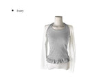 Baol Halter Frill Sleeveless Long Sleeve T-Shirt Set