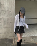 Otsu Angora Ribbed Cropped V-Neck Knit
