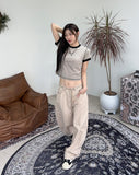 Rude Stripe Crop Ringer Tee