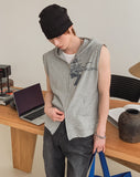Seventh Lettering Hooded Zip-Up Vest