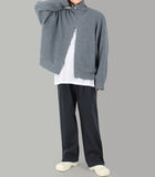 Stock knit zip-up