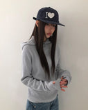 Bre High Neck Waffle Warmer Hooded Long Sleeve T-Shirt