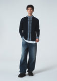 ROUGH WASHED HIGH NECK ZIP-UP CARDIGAN
