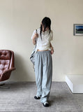 Bow Baslock Wide Long Nylon Pants