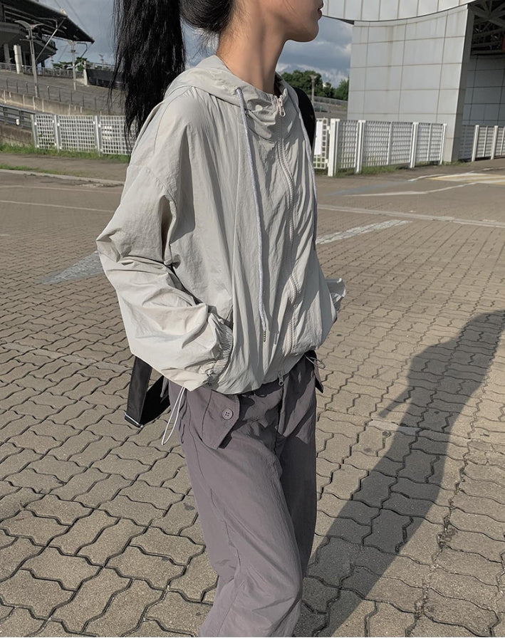 【Anyone more】Arts nylon two-way hood windbreaker jacket Anyone more (エニワンモア) - サアーツナイロンツーウェイ