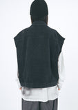 Cutting crack damage over denim vest