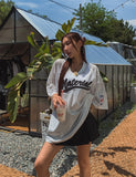 Beskitt V-neck mesh short-sleeved