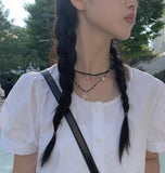 Zia Black Ball Choker Necklace