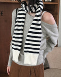 Tonin Vintage Color Matching Stripe Long Muffler