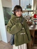 Melbon Fleece Duffel Hood Half Coat