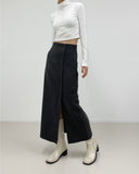 Hidden Wool Slit Skirt