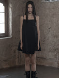 [mnem] Buckle Nylon Midi Dress
