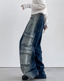 Deepsi Solid Cargo Denim Pants