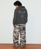 SLASH LOGO PIGMENT ZIP UP HOODIE