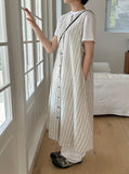 Pendol Summer Reversible Stripe Sleeveless Long One Piece