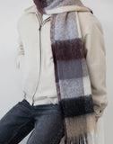 Tassel Wool Maxi Check Muffler