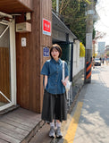 [unisex] Gecom Pigment Banding Bermuda Pants