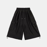 Maxi cargo wide sweat capri pants