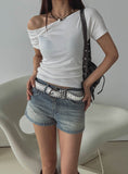 Mute Low Rise Short Denim Pants
