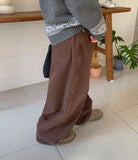 Bertella Washing Brushed Cargo Balloon Wide Pants