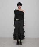 Layered Draped One-Shoulder Long Sleeve
