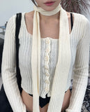 Seen Knit Muffler Cardigan SET