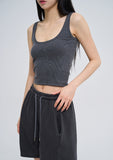 [U-BASIC] Roel Pigment Ribbed Tank Top